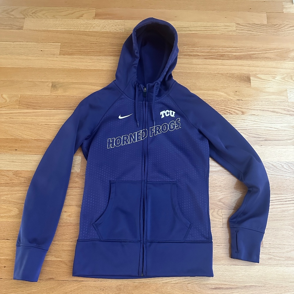 TCU Horned Frogs Nike Therma-Fit Zip-Up Hoodie Size Small Womens
